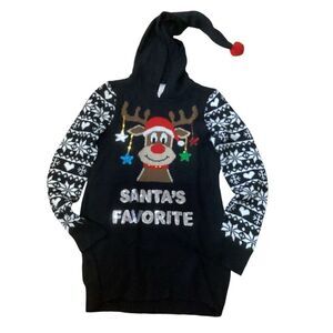 Santa’s Favorite Ugly Christmas Sweater Hoodie M
